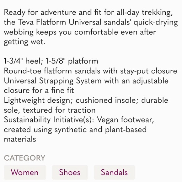 Last Chance! TEVA Sandals Women S-7 Flatform Universal Platform NEW in Box - Picture 6 of 6